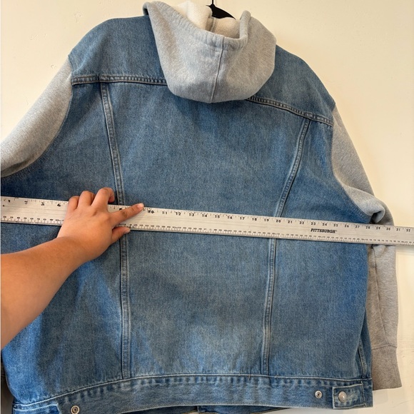 LEVIS HYBRID HOODIE TRUCKER DENIM JEAN JACKET - SIZE XXL Relaxed Fit - Picture 5 of 5